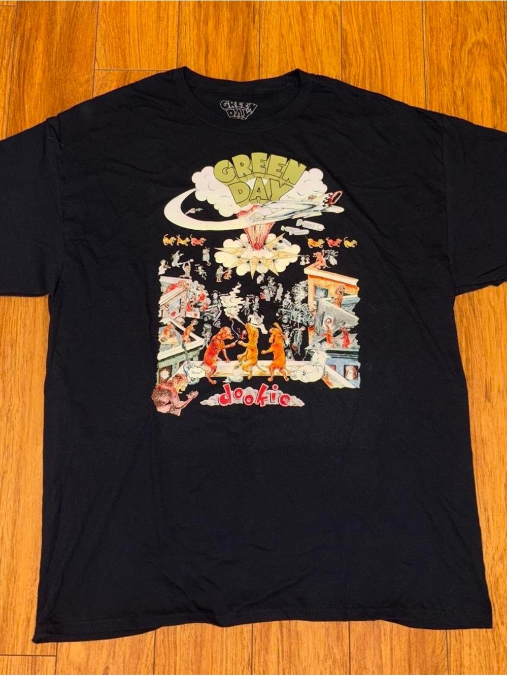 Green Day black Dookie album cover tee Size L